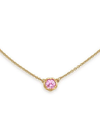 James Avery 14K Gold October Cherished Birthstone Lab Created Pink Sapphire Necklace