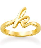 James Avery 14k Gold Script Initial Ring