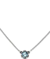 James Avery Cherished Birthstone Necklace with Lab-Created Aqua Spinel
