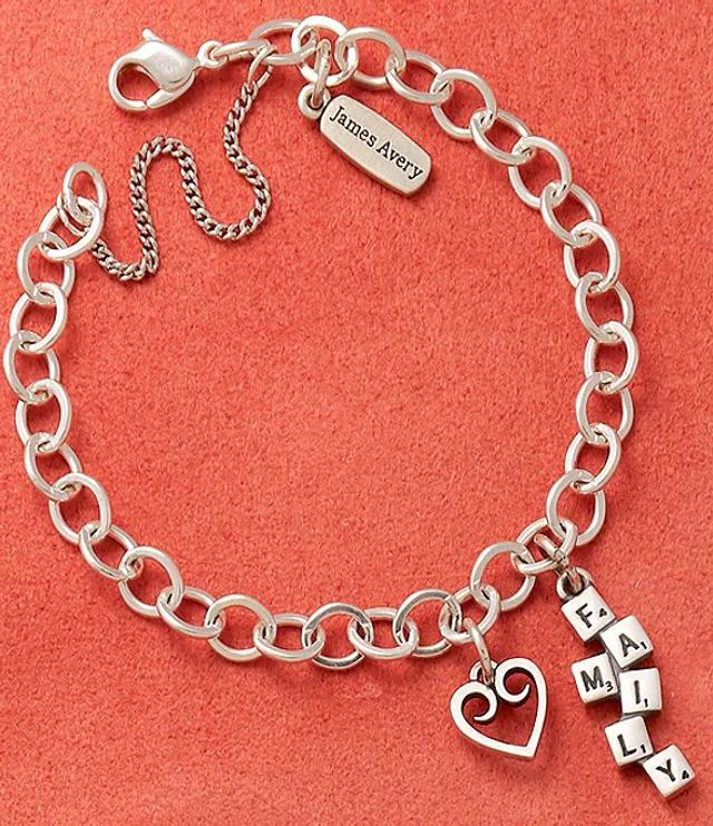 James Avery Forged Sterling Silver Link Charm Bracelet