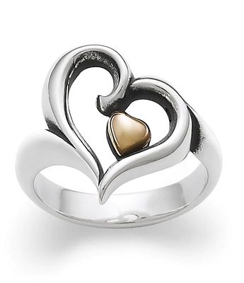 James Avery Joy of My Heart Sterling Silver and 14K Gold Ring