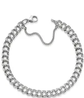 James Avery Medium Double Curb Chain Charm Bracelet