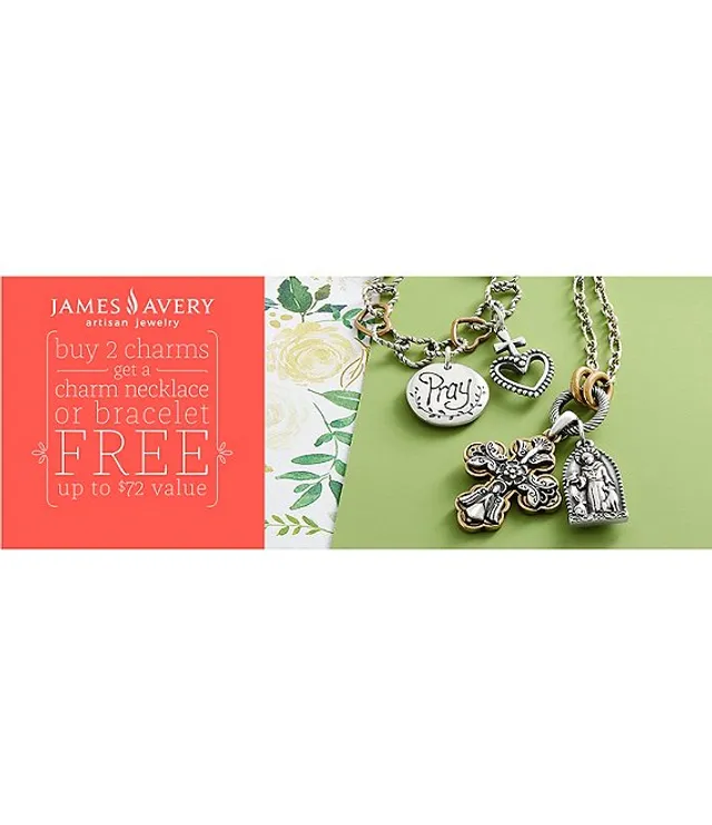 James Avery Hammered Circle Changeable Charm Holder Necklace - 24 in.