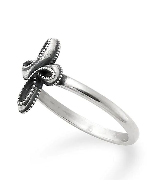 petite eternal ribbon cross ring