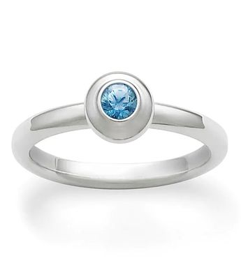 James Avery Remembrance Ring December Birthstone with Blue Zircon