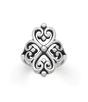 James Avery Sterling Silver Adorned Hearts Ring