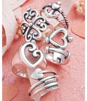 James Avery Sterling Silver Adorned Hearts Ring