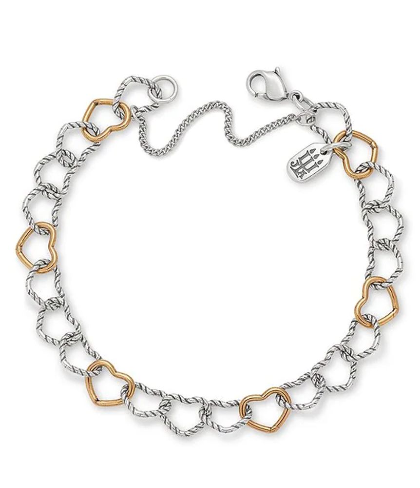 James Avery Twisted Wire Connected Hearts Charm Bracelet