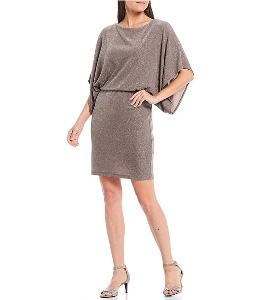 Jessica Howard Metallic Glitter Knit Blouson Dress | Brazos Mall