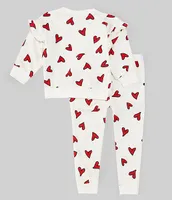 Jessica Simpson Baby Girls 12-24 Months Long-Sleeve Valentine's Day Heart-Printed Sweatshirt & Matching Jogger Pants Set