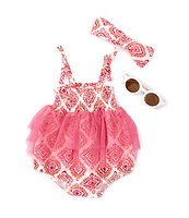 Jessica Simpson Baby Girls Newborn-9 Months Double Faced Woven Tulle Dress 3-Piece Set