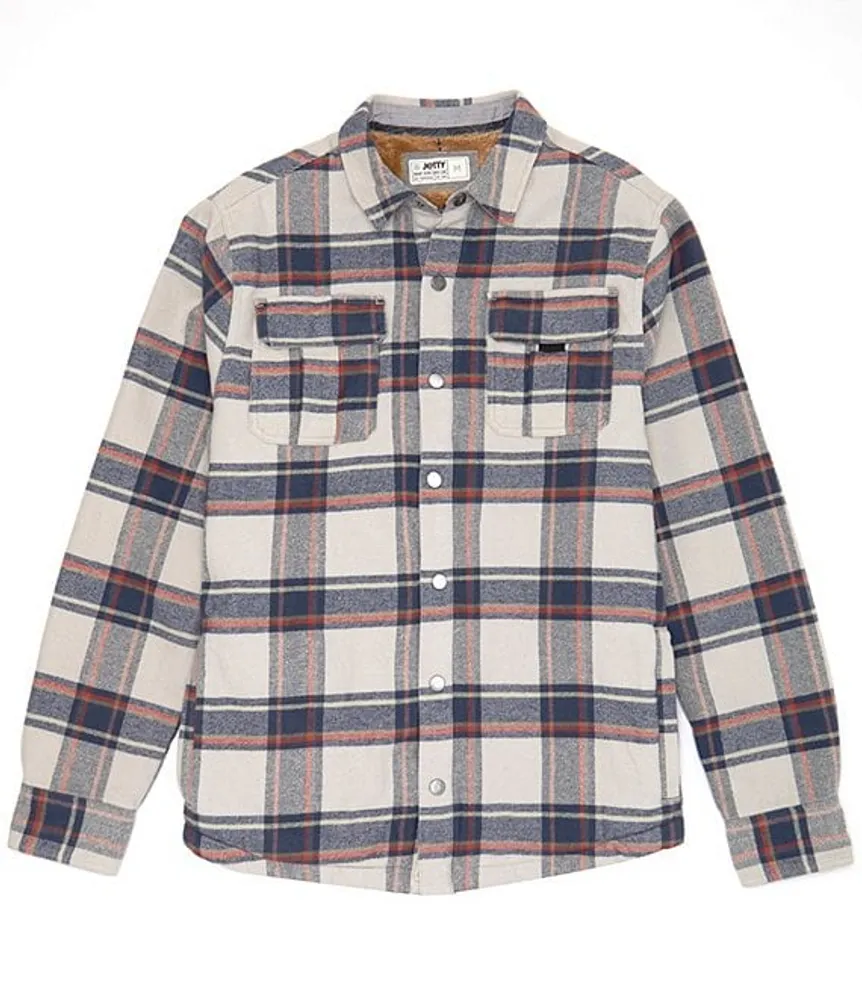 JETTY Plaid Sherpa Long Sleeve Shirt Jacket