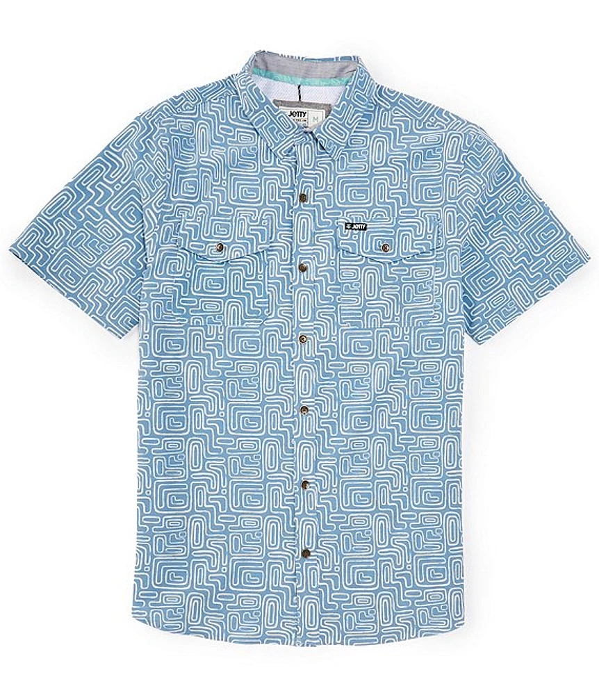 JETTY Wellspoint Short Sleeve Printed Tech Woven Shirt