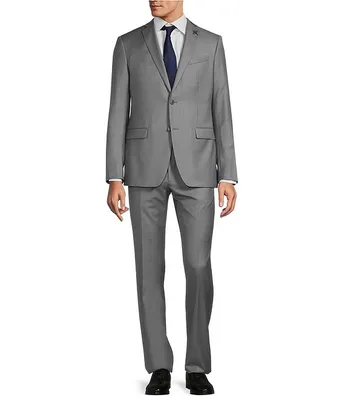 John Varvatos Bleecker Slim Fit Flat Front Solid 2-Piece Suit