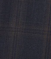 John Varvatos Slim Fit Notch Lapel Flat Front Plaid Pattern 2-Piece Suit