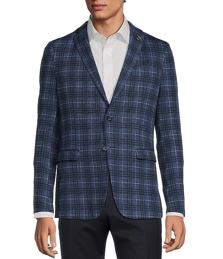 John Varvatos Slim Fit Plaid Pattern Sport Coat