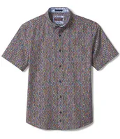 Johnston & Murphy Fish Print Short Sleeve Woven Shirt