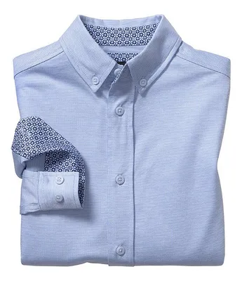 Johnston & Murphy Little/Big Boys 4-16 Long-Sleeve Birdseye XC Flex Button-Front Knit Shirt