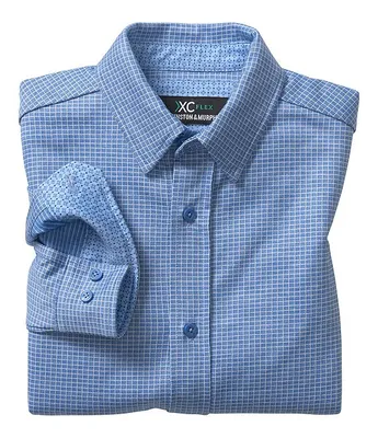 Johnston & Murphy Little/Big Boys 4-16 XC Flex Micro Grid Long Sleeve Button Front Shirt