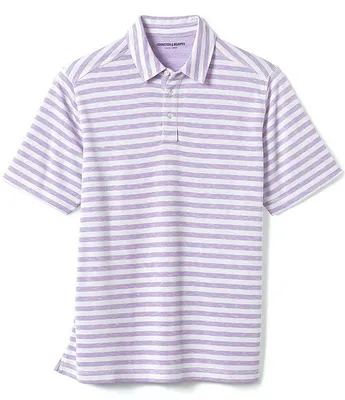 Johnston & Murphy Vintage Slub Stripe Short Sleeve Polo Shirt