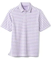 Johnston & Murphy Vintage Slub Stripe Short Sleeve Polo Shirt