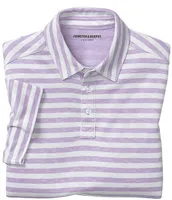 Johnston & Murphy Vintage Slub Stripe Short Sleeve Polo Shirt