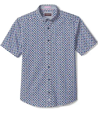 Johnston & Murphy Whale Print Short-Sleeve Woven Shirt