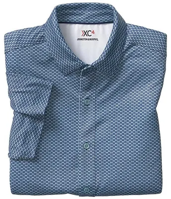 Johnston & Murphy XC4 Performance Stretch Link Floral Print Short-Sleeve Woven Shirt