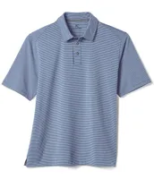 Johnston & Murphy XC4 Stripe Performance Stretch Short Sleeve Polo Shirt