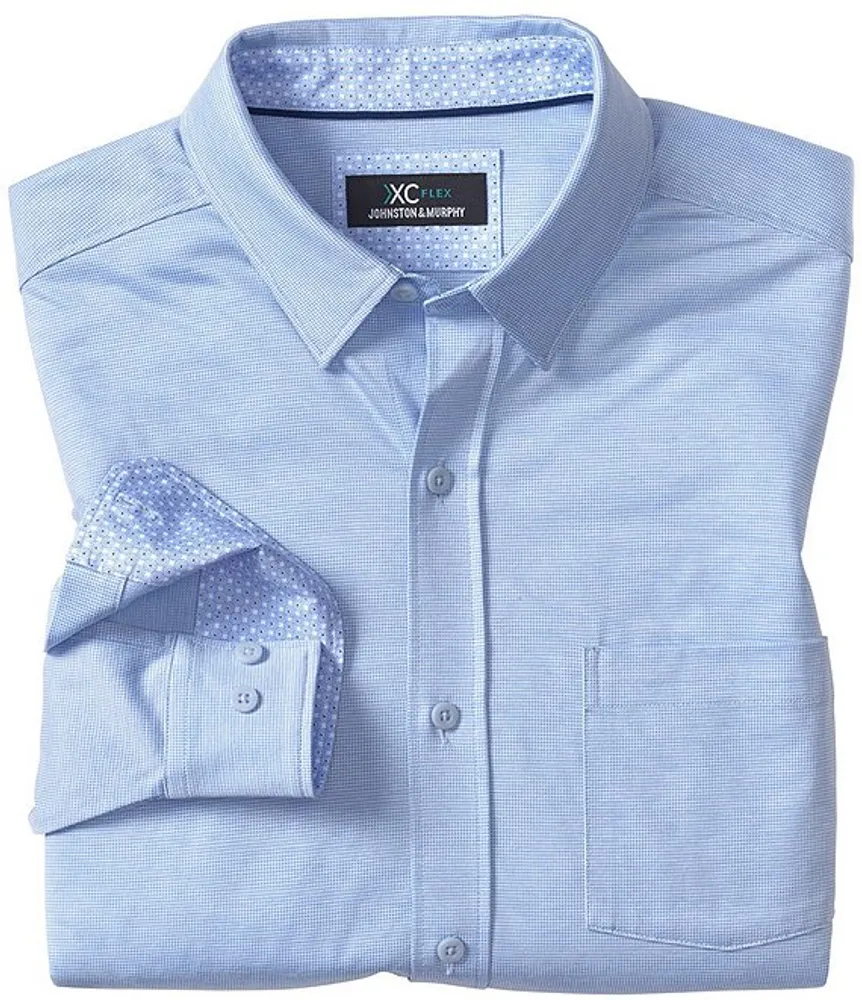 Johnston & Murphy XCFlex Birdseye Long Sleeve Woven Shirt