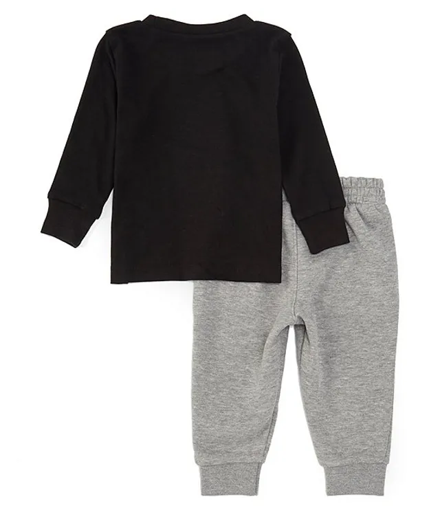 Nike Baby Boys 12-24 Months Long Sleeve Crew Neck T-Shirt and Fleece Jogger  Pants Set