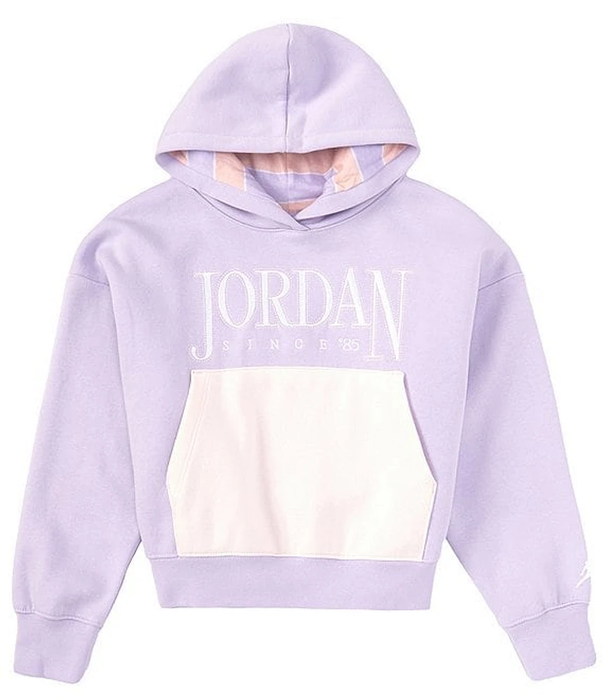 Jordan Big Girls 7-16 Color Block Fundamental Fleece Hoodie