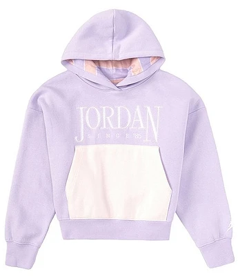 Jordan Big Girls 7-16 Color Block Fundamental Fleece Hoodie