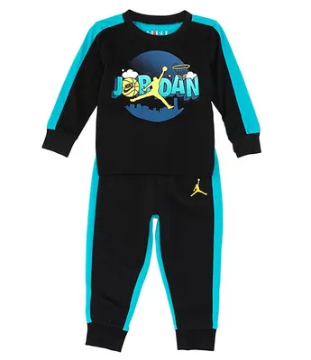 Jordan Comic Blocked Baby Boys 12-24 Months Long-Sleeve Tee & Fleece Pant Set