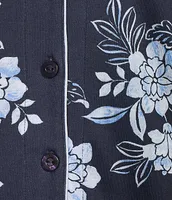 Karen Neuburger Short Sleeve Notch Collar Graphic Blooms Interlock Knit Pajama Set