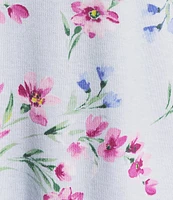 Karen Neuburger Short Sleeve Round Neck Knit Floral Print Nightshirt