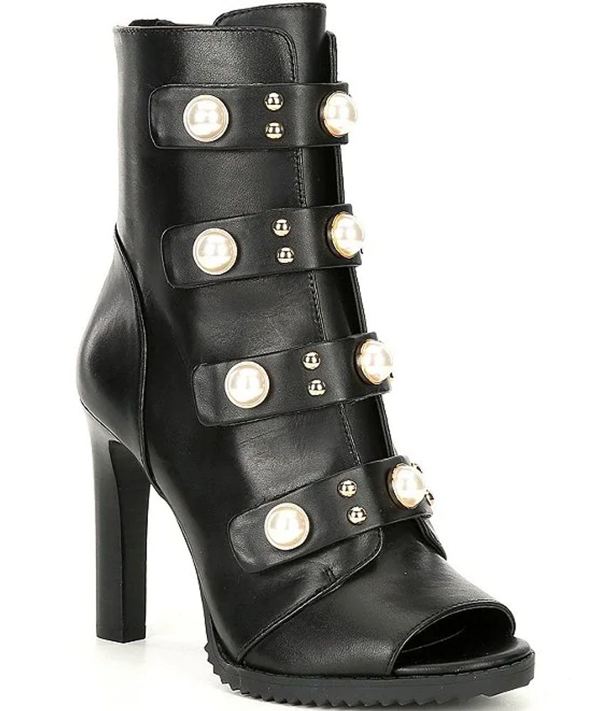 karl lagerfeld booties with pearls
