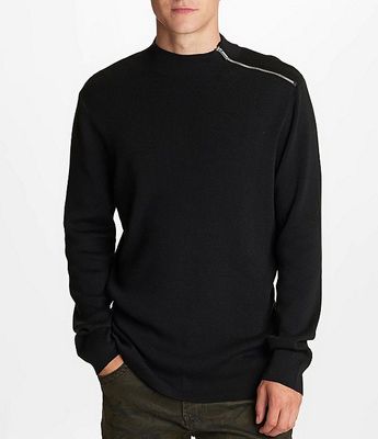 Long-Sleeve Zip-Mockneck Sweater