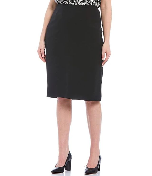 Kasper Plus Stretch-Crepe Skimmer Skirt | Alexandria Mall