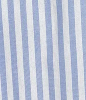 Landry Yarn Dye Woven Short Sleeve Collared Split V-Neck Long Caftan