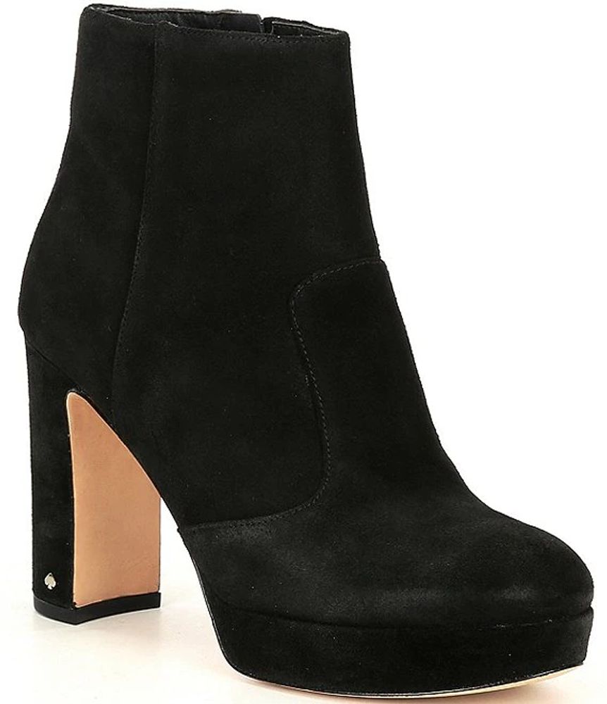 Kate spade new york Barrett Suede Block Heel Platform Booties | The Shops  at Willow Bend