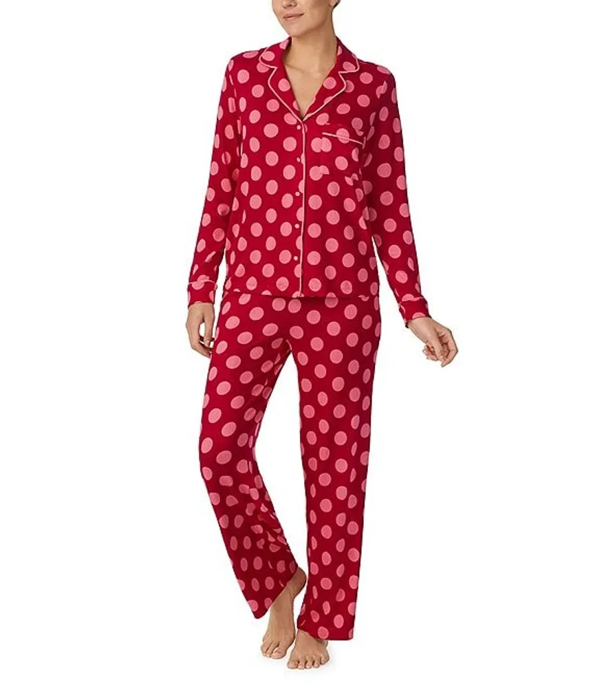 Kate spade new york Brushed Sweater Knit Pavilion Dot Long Sleeve Notch  Collar Pajama Set