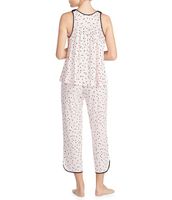 kate spade new york Dot Print Jersey Cropped Coordinating Pajama Set