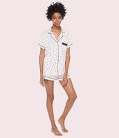 kate spade new york Dot Print Jersey Shorty Coordinating Pajama Set