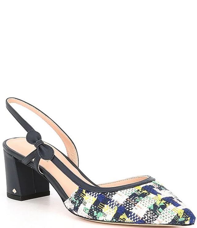 Kate spade new york Midge Juniper Tweed Sling Block Heel Pumps | The Shops  at Willow Bend