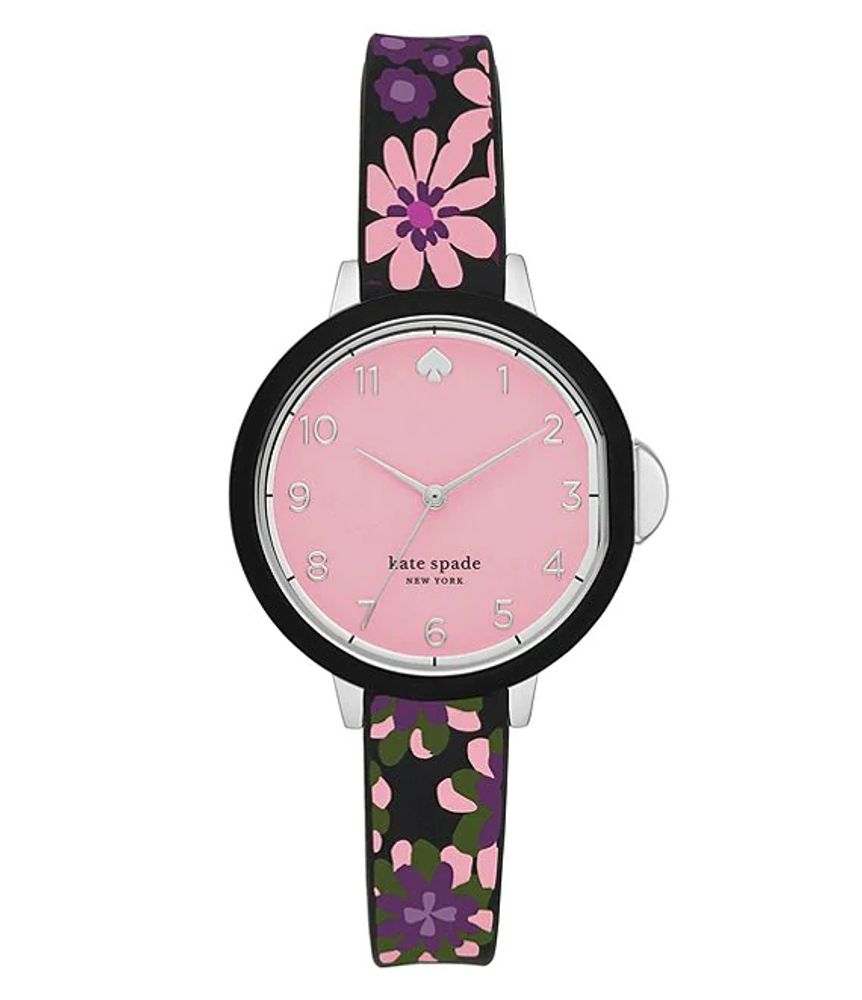 Kate spade new york Park row three-hand multicolor floral-print silicone  watch | Alexandria Mall