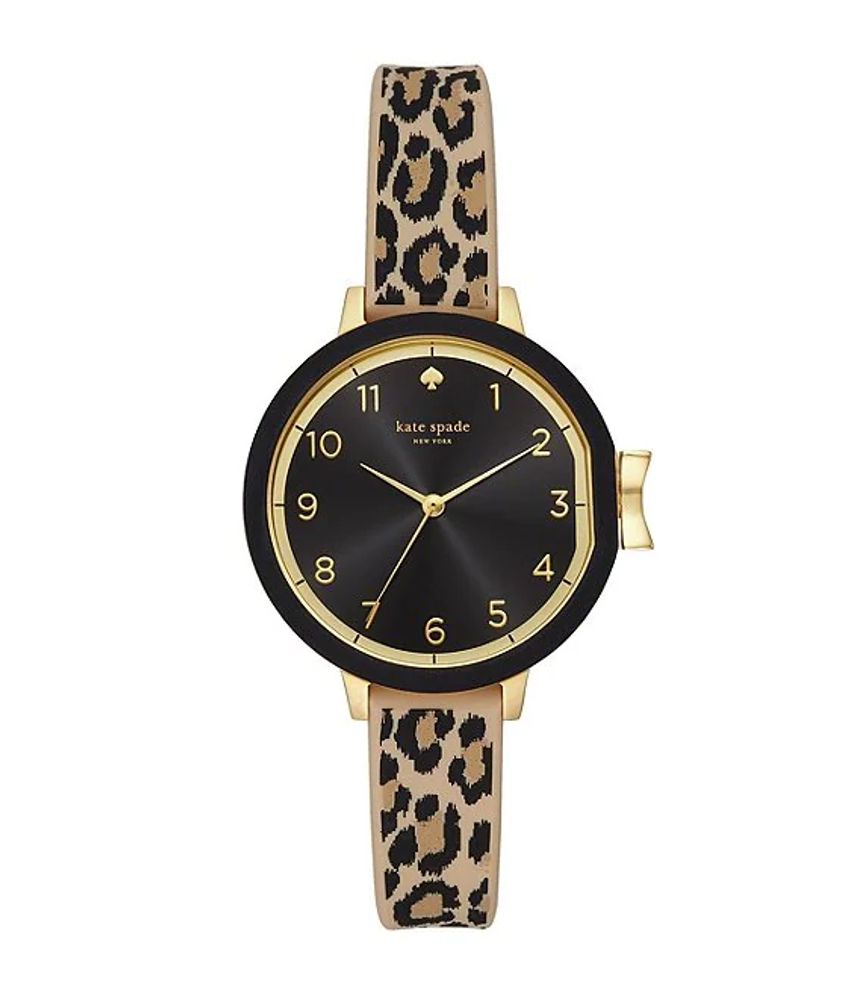 Kate spade new york Park Three-Hand Leopard Print Silicone Watch |  Alexandria Mall