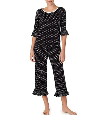 kate spade new york Print Jersey Knit Cropped Coordinating Pajama Set