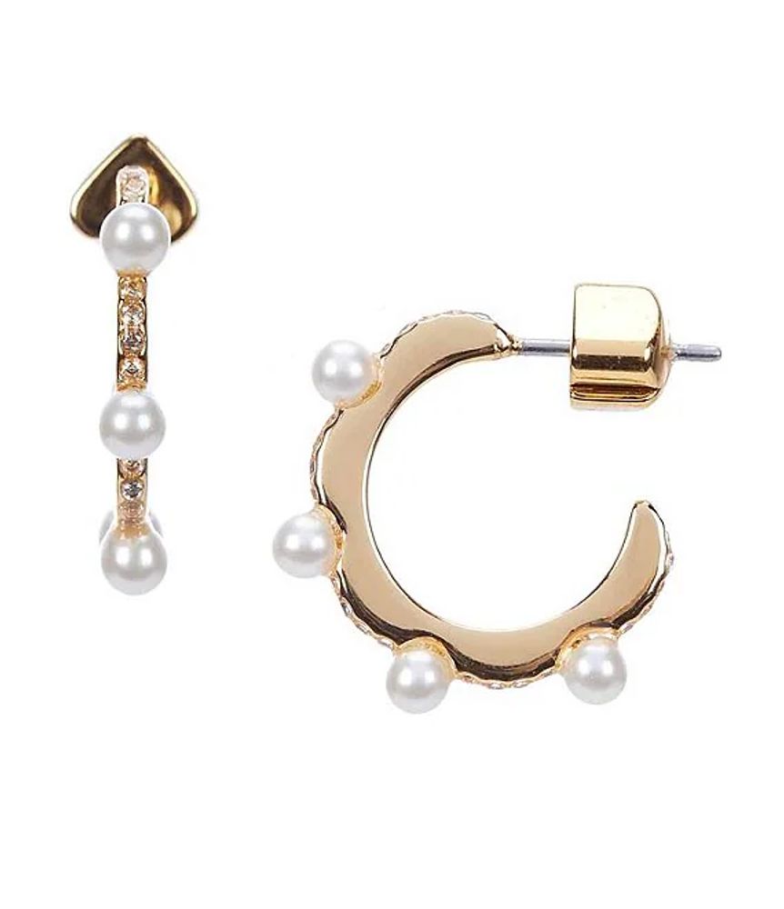 Kate spade new york Slender Scallops Pearl Huggie Earrings | Pueblo Mall