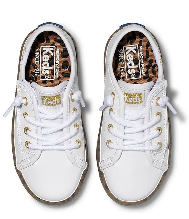 Keds Girls' Kickstart Leather Leopard Jr Sneakers (Infant) | Brazos Mall